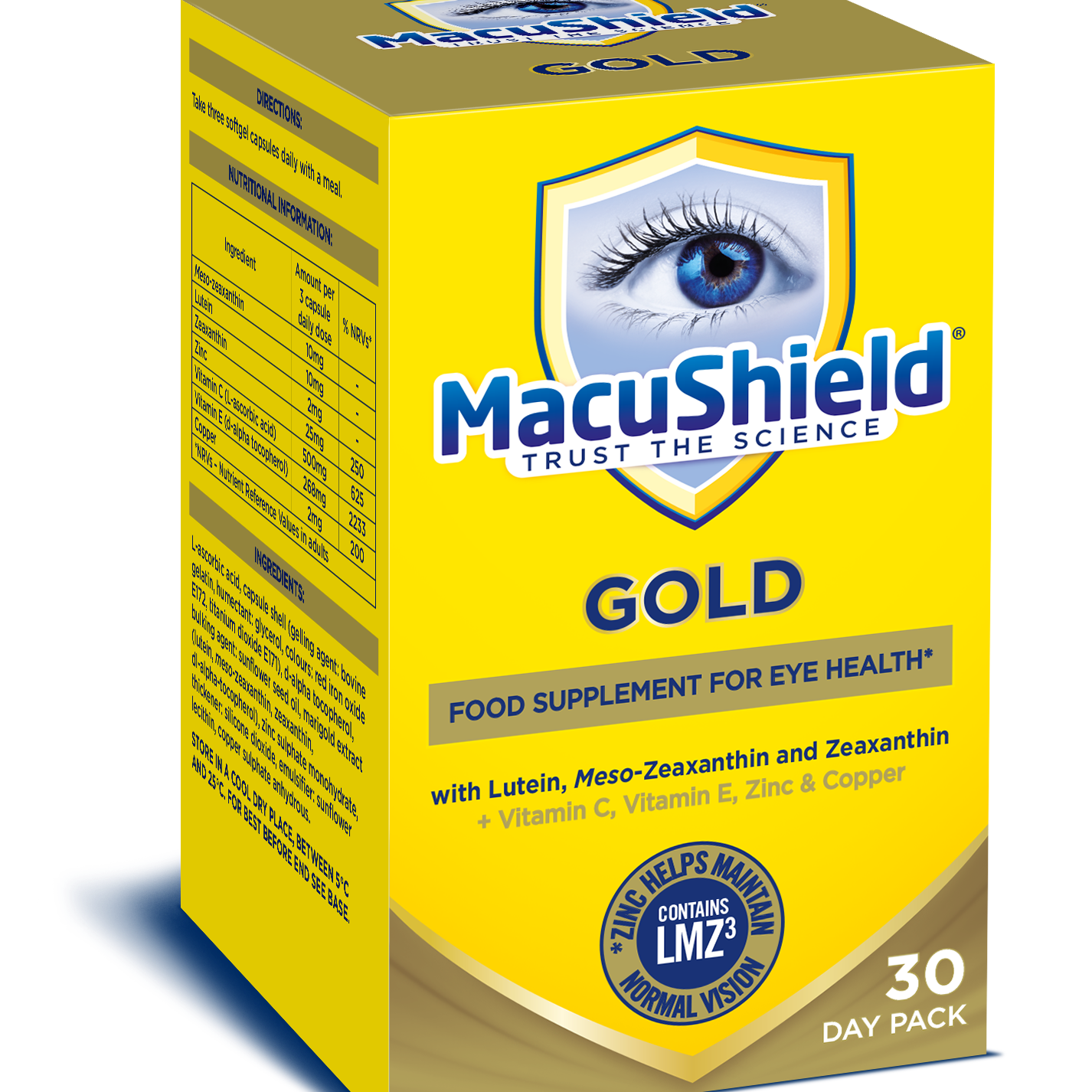 Macushield Gold kosttilskud 90-pakning (30 dage)